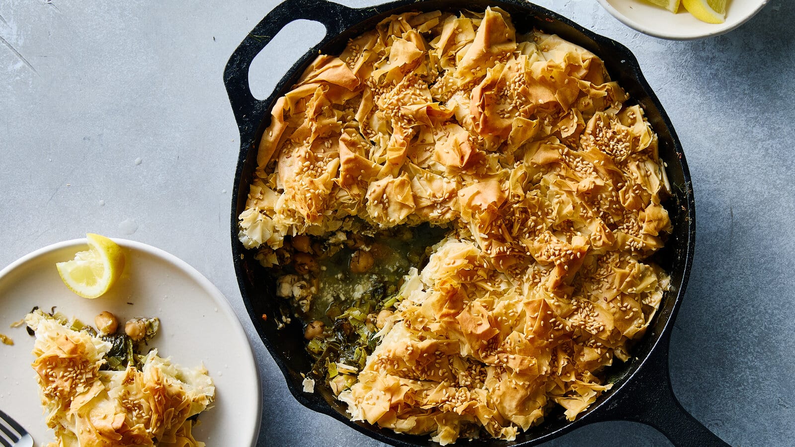 Chickpea, Spinach and Feta Pie